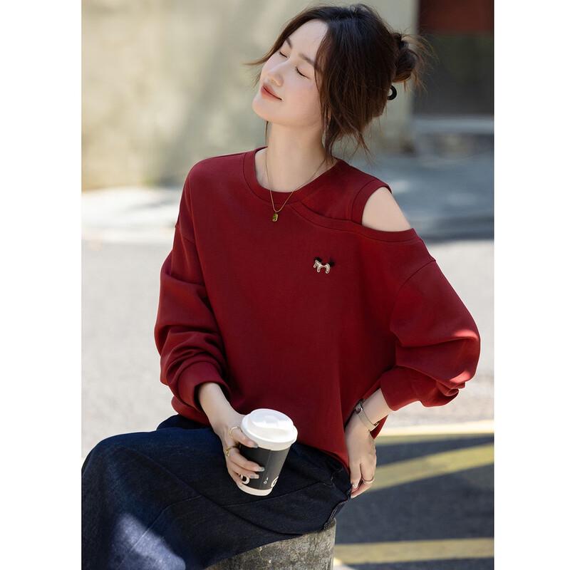 Demana Women's Autumn Relaxed Fit Embroidered Sweatshirt