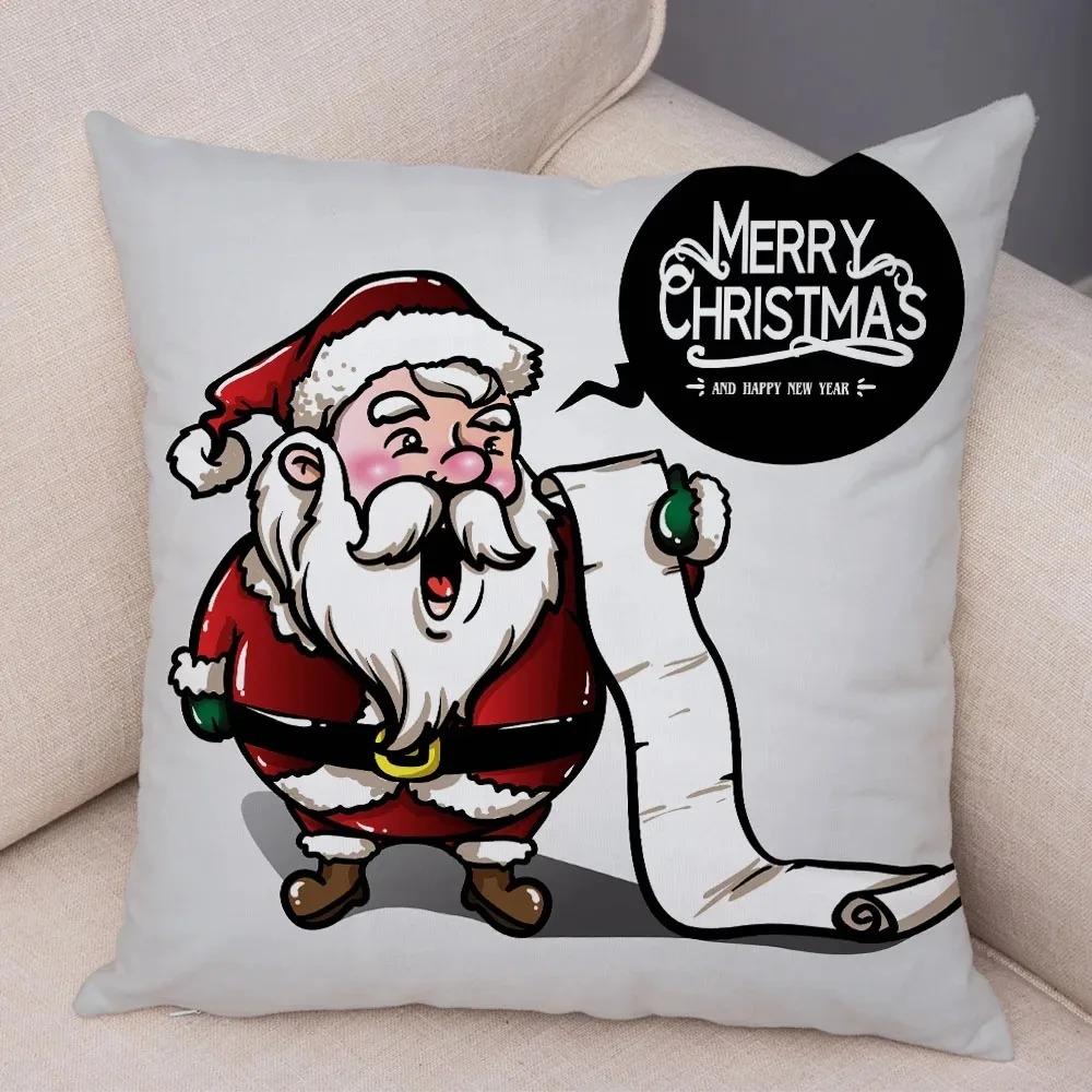 Christmas Themed Pillowcases Car Accessories Office Santa Claus Living Room Sofa Home Pillowcases