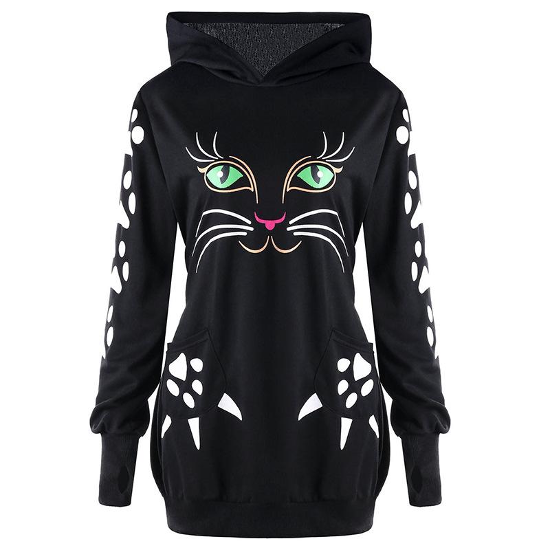 

Sweatshirt Fashionable Printed Pullover Sweatshirt for Women Plus Size S чорний