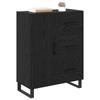 Sideboard with Drawers Black Oak Effect 69.5 x 34 x 90 cm