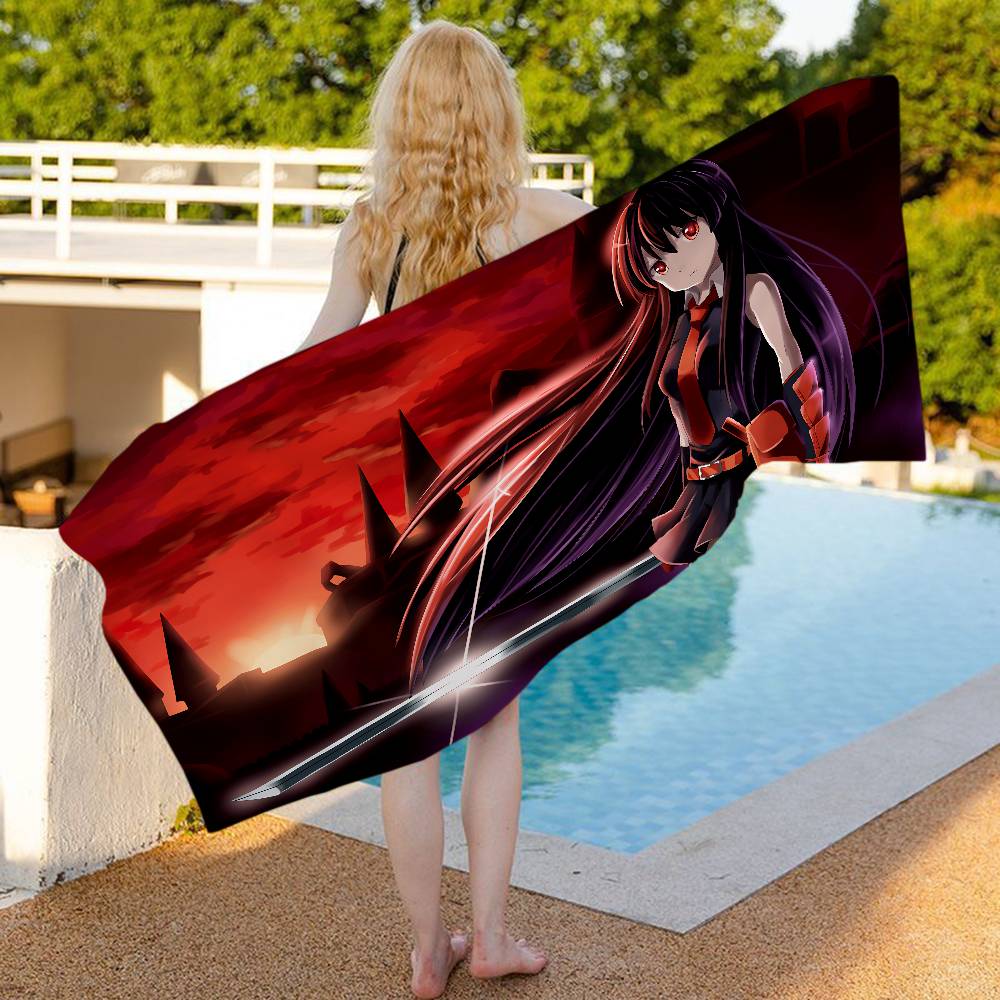 Akame Ga KILLS Anime Microfiber Blanket Quick Drying Beach Towels Oversized Printing Super Absorbent Pool Towel Blanket