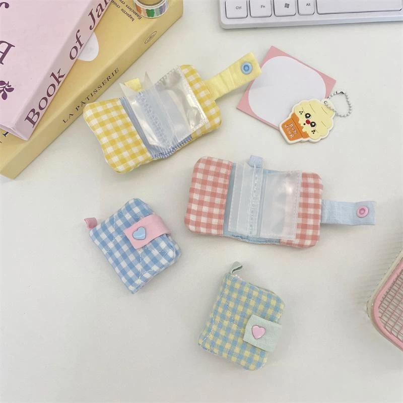 1 Pièce Mini Album Photo à Reliure Grille - Pochette d'Insertion ID de 1/2 pouce Style Mignon pour Stockage de Photos d'Idoles