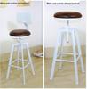 American Solid Wood & Iron Bar Stool, Coffee Shop Chair, Adjustable Counter & Bar Seating, Free Shipping