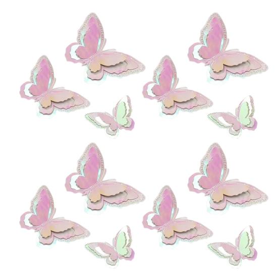 

12 шт. 3-слойные бабочки с крыльями, настенный декор, съемные 3D полые наклейки-бабочки для поделок, дома, спальни, детского душа, дня рождения, украшение торта