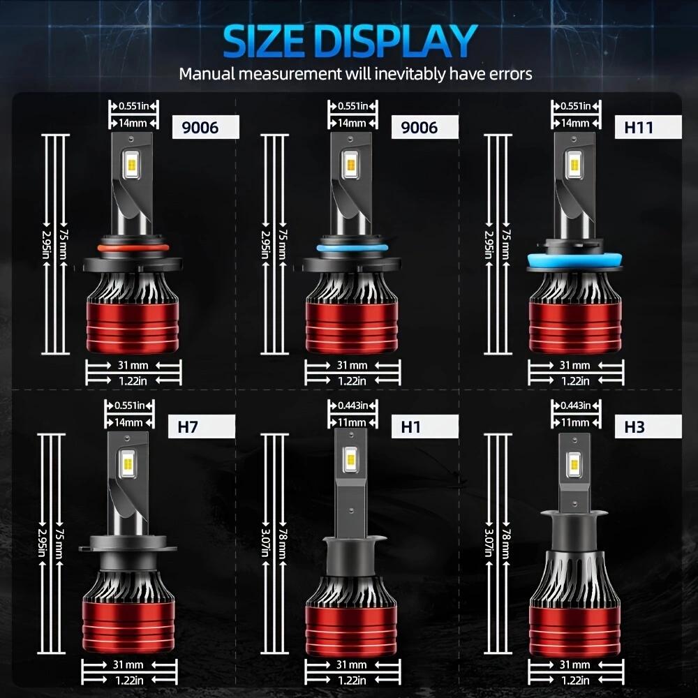 9005 9006 H1 H11 H7 880LED Headlight 9007 H4 H13 Hi/Lo Beam Bulb 400% Brighter LED Conversion Kit 6000K White Light Bulbs