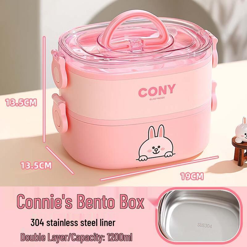OLOEY Oval Stainless Steel Double-Layer Lunch Box