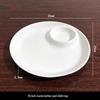 White Ceramic 10-Inch Divided Dumpling Plate