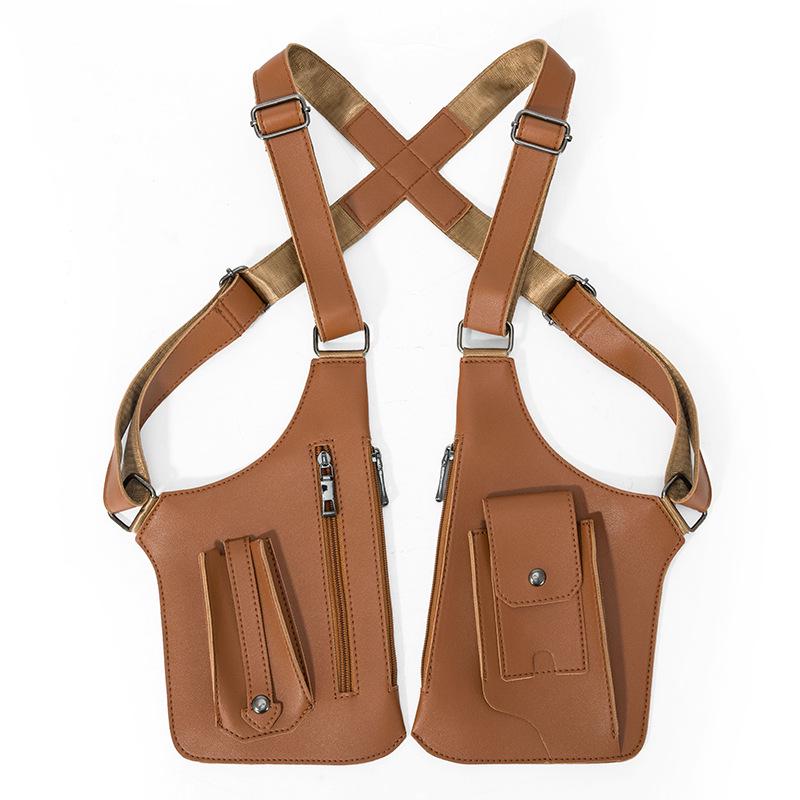 Męska i Damska Retro Torba Kamizelka Crossbody – Wielofunkcyjna Torba Sling Pod Pachę na Telefon i do Użytku Outdoorowego