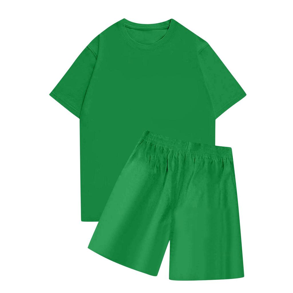 Conjuntos de Dos Piezas Para Mujer Camisas Casuales de Manga Corta y Pantalones Cortos