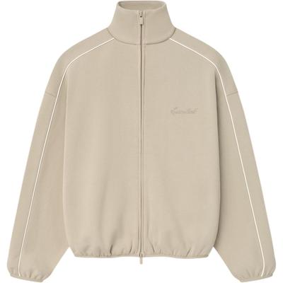 Giacca da tuta moderna in pile con profili Timber/Bianco Nuvola Uomo Capispalla Crema 202SP256891F