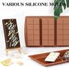 3 In 1 Chocolate Bar Molds Silicone Bars Break Apart Wax Melt Mould Easy Release Rectangle Durable for Handmade Gift