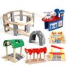 Track Toys Wooden Train Track Train Rail Track Set DIY Railway Road Track Wooden Track Railway Toys