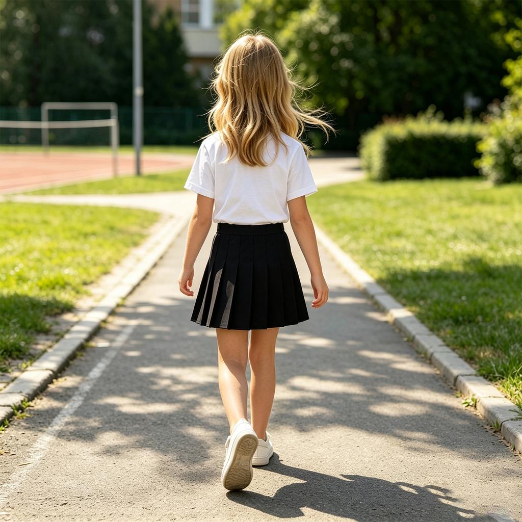 Mädchen Falten-Kurzrock mit integrierter Hose für Schule und Alltag