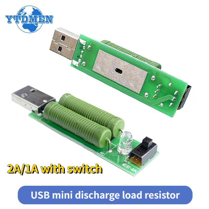 

1PCS USB Port Mini Discharge Load Resistor Digital Current Voltage Meter Tester 2A/1A with Switch 1A Green Led / 2A Red Led зелений