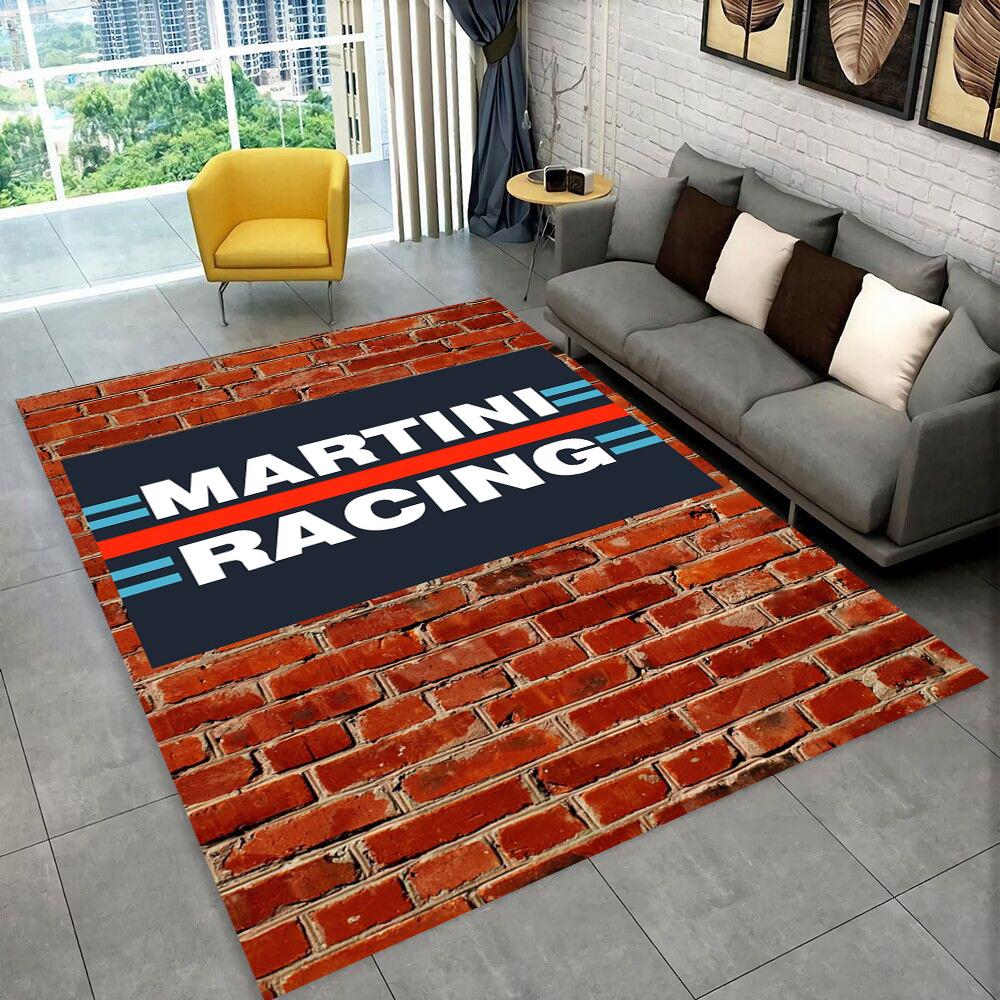 3D logo závodního auta M-Martini Moto Koberec pro domácí obývací pokoj ložnici pohovku Rohožka Dekor, dětská hrací protiskluzová podložka Dárek