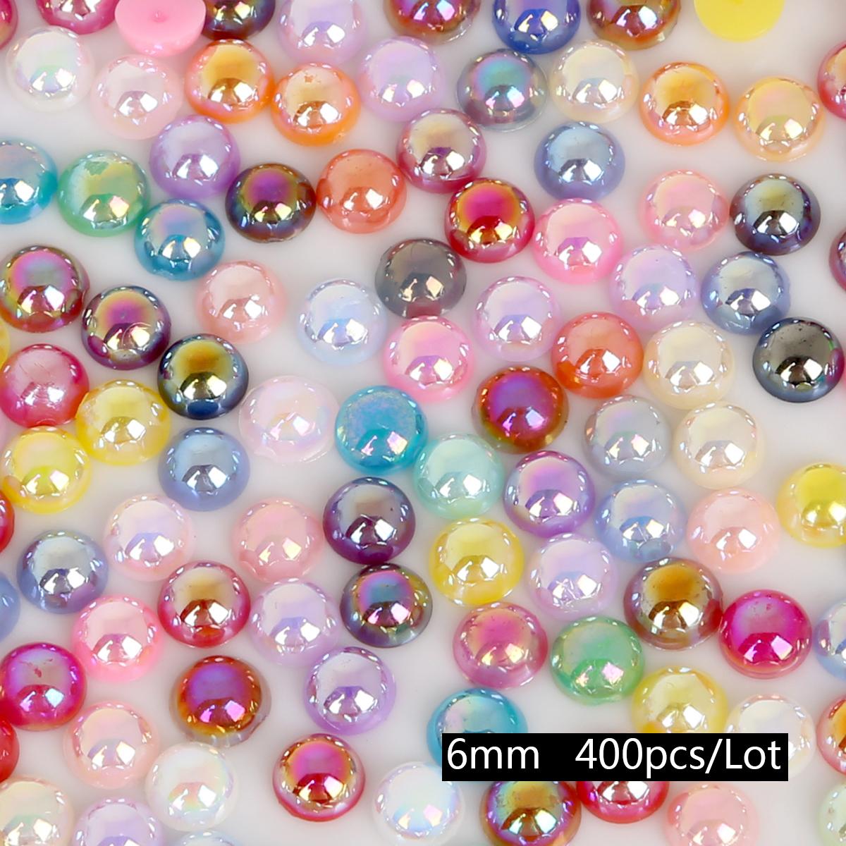 

50-1000 шт. искусственный жемчуг с плоской задней частью, полукруглый жемчуг, ремесло, АБС-бусины, скрапбукинг, украшение «сделай сам», шитье для изготовления ювелирных изделий 6mm 400pcs разноцветный