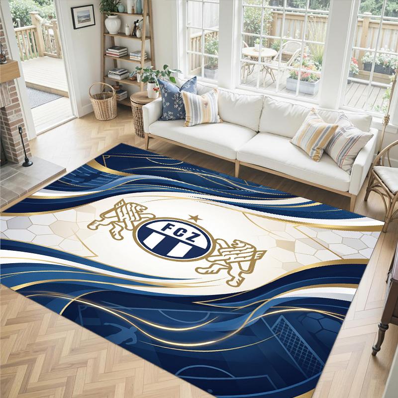 Tappeto in Velluto di Cristallo Design FC Zürich Accogliente Non?Tappeto Stampato Antiscivolo per Camera da Letto Soggiorno Ingresso