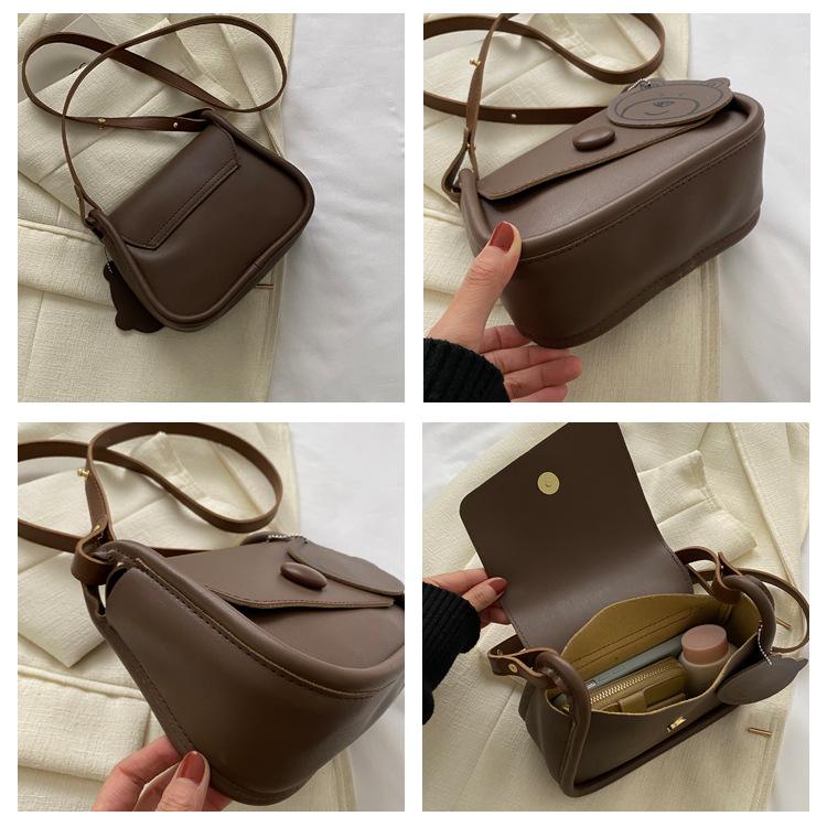 Popularna jednokolorowa torba retro, nowy trend, modna, jedno ramię, prosta torba kurierska, swobodna torba na siodło, damska torba