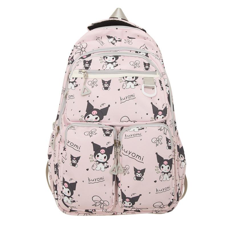 Jugendrucksack mit Sanrio Kuromi Süßes Schleifenmuster für den Campus