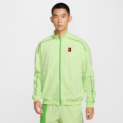 Nike COURT HERITAGE Fleece Lined Stand Collar Knitted Fabric Zippers L XL