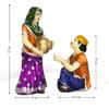 Village Women with Water Pot Idol Statue Decoreative Showpiece for Home Decor | Handcrafted and Hand Painted (Pack of 2, Multicolor)