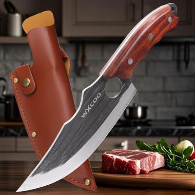 Professional Chef Knife Forged Stainless Steel Boning Knife Kitchen Knives Multifunctional Meat Slicing Cutter with Cover