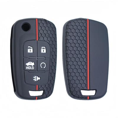 Funda protectora de silicona para llave de coche Chevrolet: compatible con todos los países, diseño plegable, 5 botones.