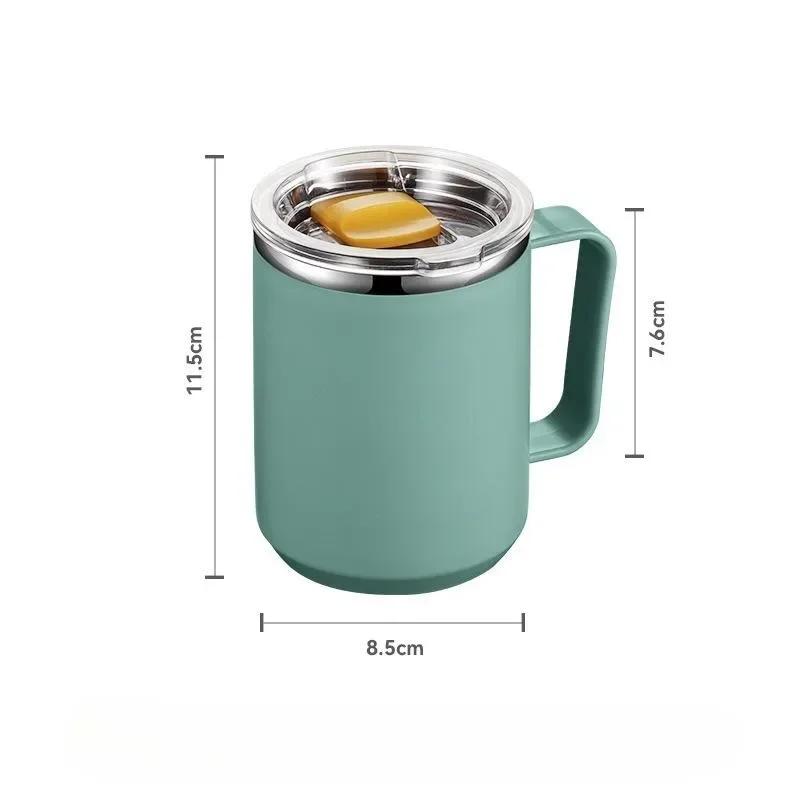 450ml Stainless Steel Mug Vacuum Mug With Handle and Lid Leak-Proof Coffee Cup Thermos For Home Office Milk Cup Water Bottle
