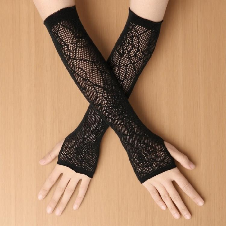 Stylish Spiderweb Gloves Elastic Polyester Blend Cosplay Costume Accessories for Festive Gatherings Or Casual Adventures