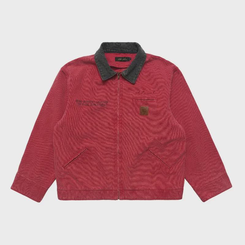 Lawfoo American Vintage J97 Unisex Retro Color-Block Lapel Casual Jacket