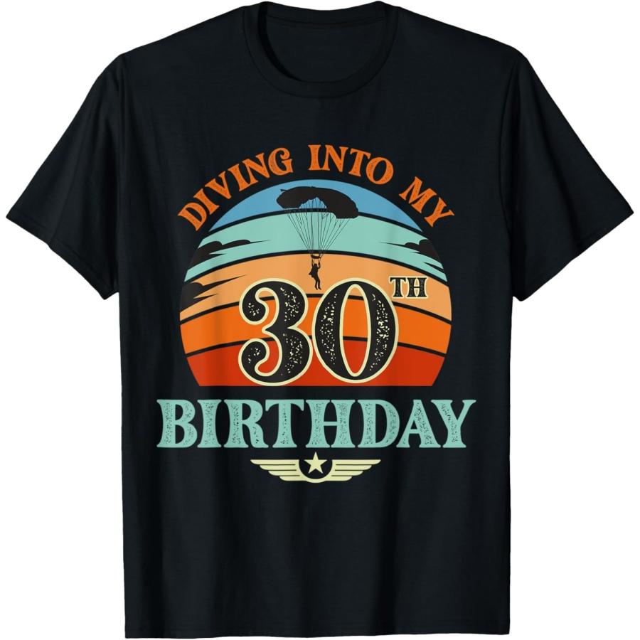 Diving Into My 30 Year Old Birthday Sky Diving Parachute T-Shirt XXXXXL чёрный