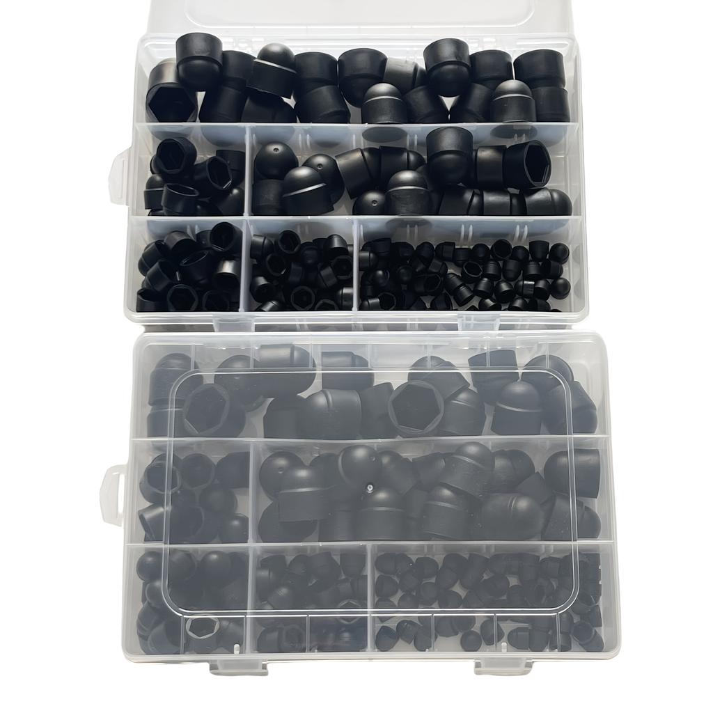 145 Pcs Hex Nut Bolt Cover Screw Cap M4-M12 Nylon Nut Dome Hex Cover Protective Hex Screw Bolt Set