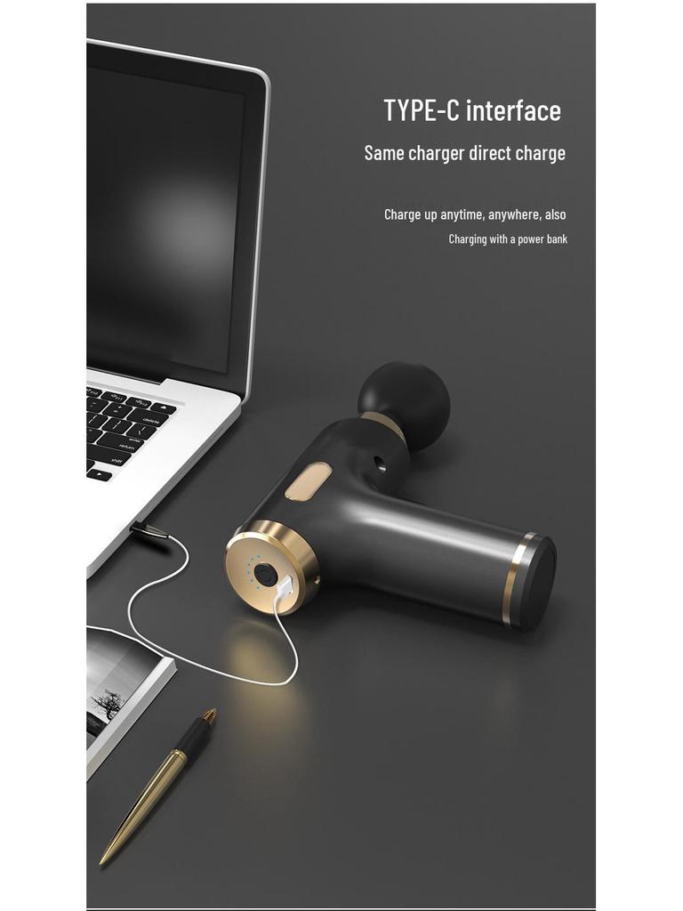 Compact Silent Massage Gun: Powerful, Low-Noise, Long-Lasting Battery with High-Frequency Vibration