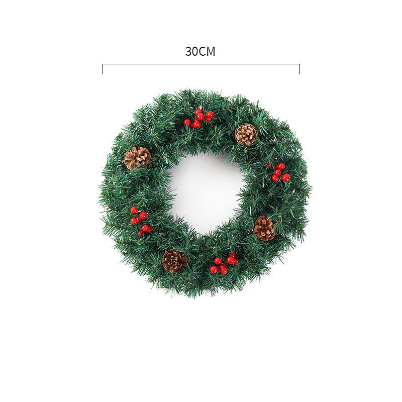 118236in Christmas Wreath Snowy Red Ribbon Berries Pine Cone Decor Xmas Gift