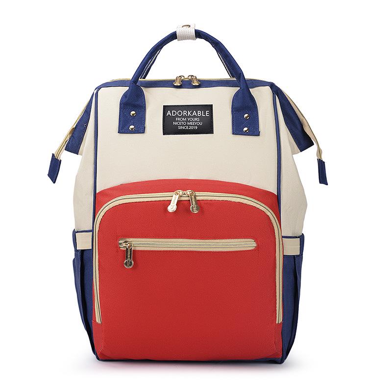 Upgraded Large Capacity Waterproof Mummy Bag - Lightweight Double Shoulder Mother & Baby Color Block Bag