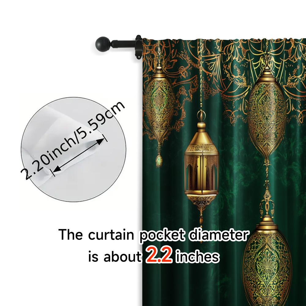 2pcs, Curtains Modern Ramadan Kareem Mandala Polyester Woven (without Rod) Versatile All for Season Home Decor for Living Room &