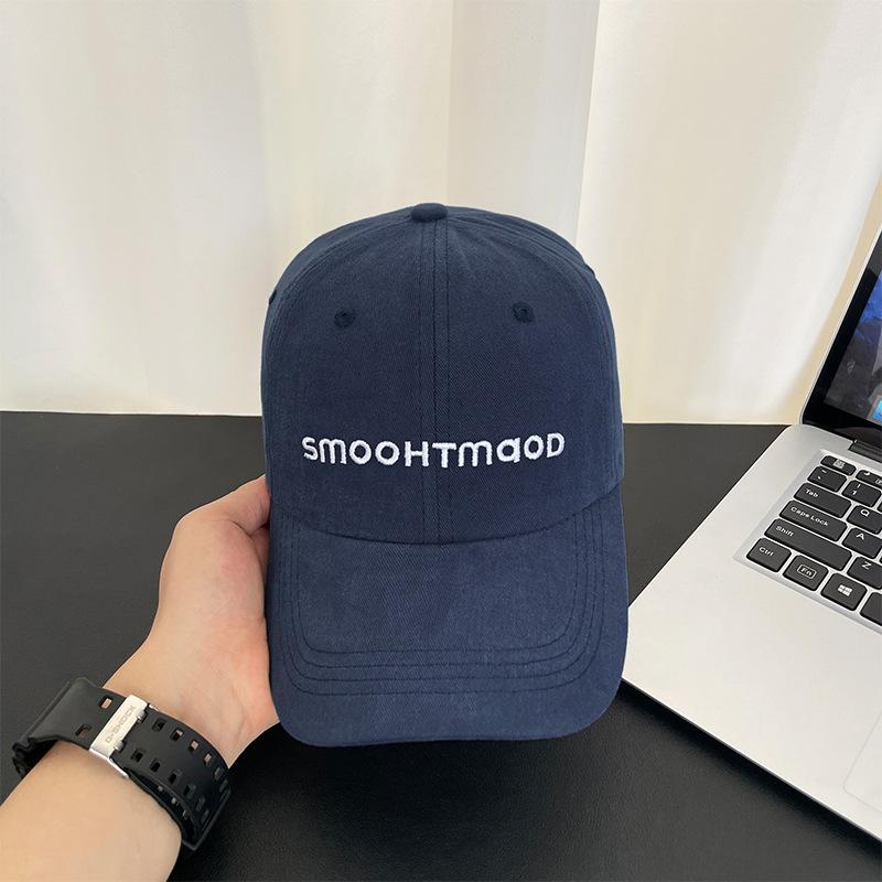 

Embroidery letter baseball hat women s new fashion wide brim big head circumference showing face small peaked cap adjustable (54-59CM)