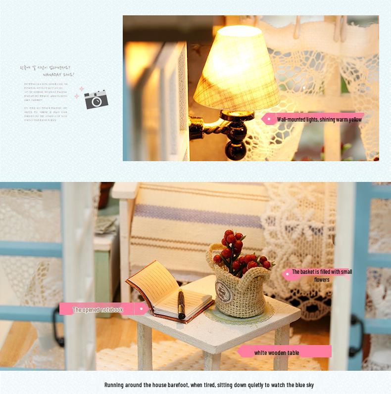 Zhiquwu DIY Forest Blue Time House with Dust Cover - Upgraded Version