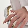 Yinruitai s925 Argent Sterling Cœur Creux Empilables Tendance Coréenne Bagues de Couple pour Femmes