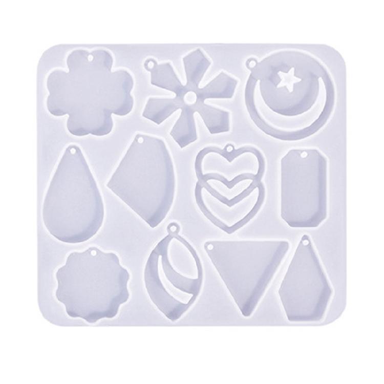 Geometric Earring Mold DIY Necklace Pendant Flower Crystal Epoxy Resin Molds