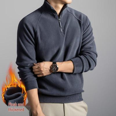 Men's Winter Double-Sided Fleece Half-Zip Long-Sleeve T-Shirt (2025 Collection)