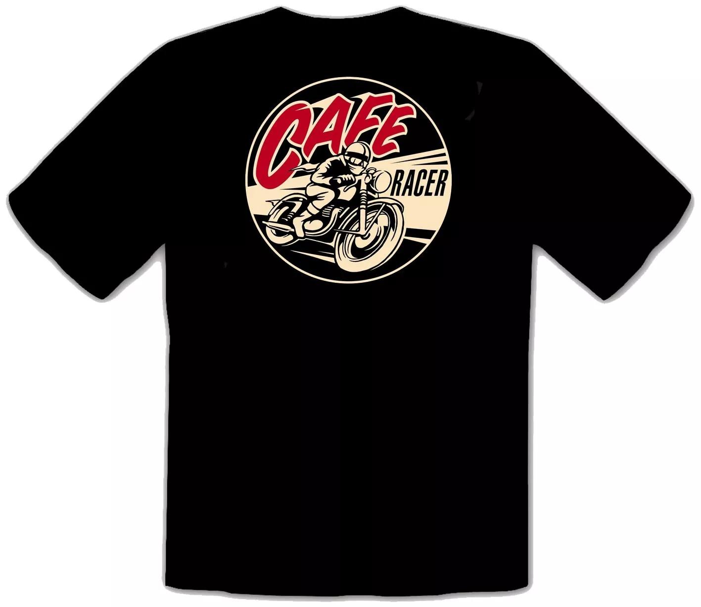 CAFE RACER Motorcycle Bike Logo BLACK T-Shirt - 546- S