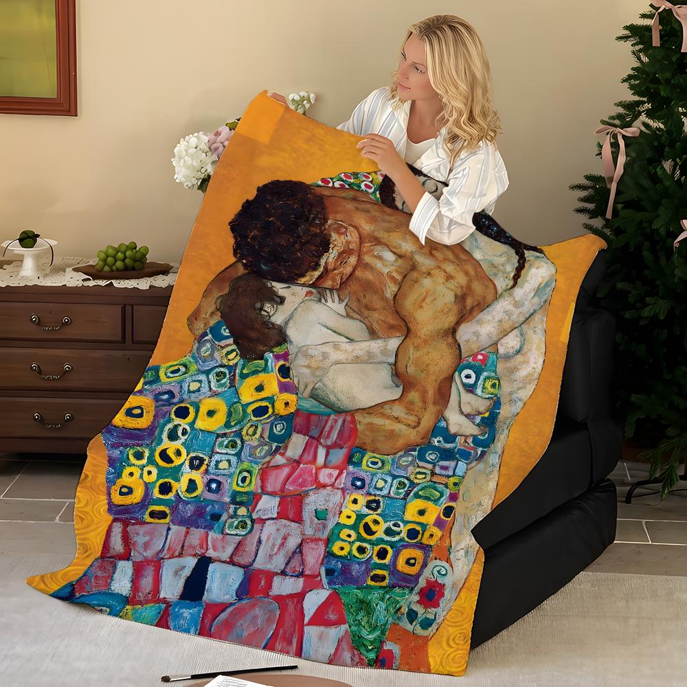 Künstler K-Klimt Flanell-Kuscheldecke, Weich Warm, Strapazierfähig & Waschbar süß Cool