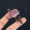 Rose Quartz Electroformed Pendant, Handmade Gemstone Pendant Jewelry, Gifts For Wife Brand New Pendant