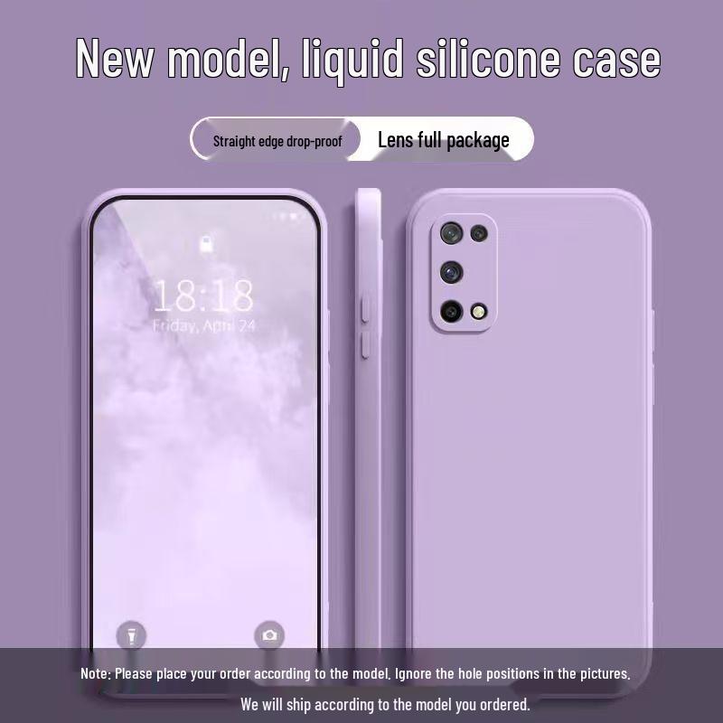 Realme V5 Solid Color Liquid Full Coverage Drop-Proof Soft Phone Case
