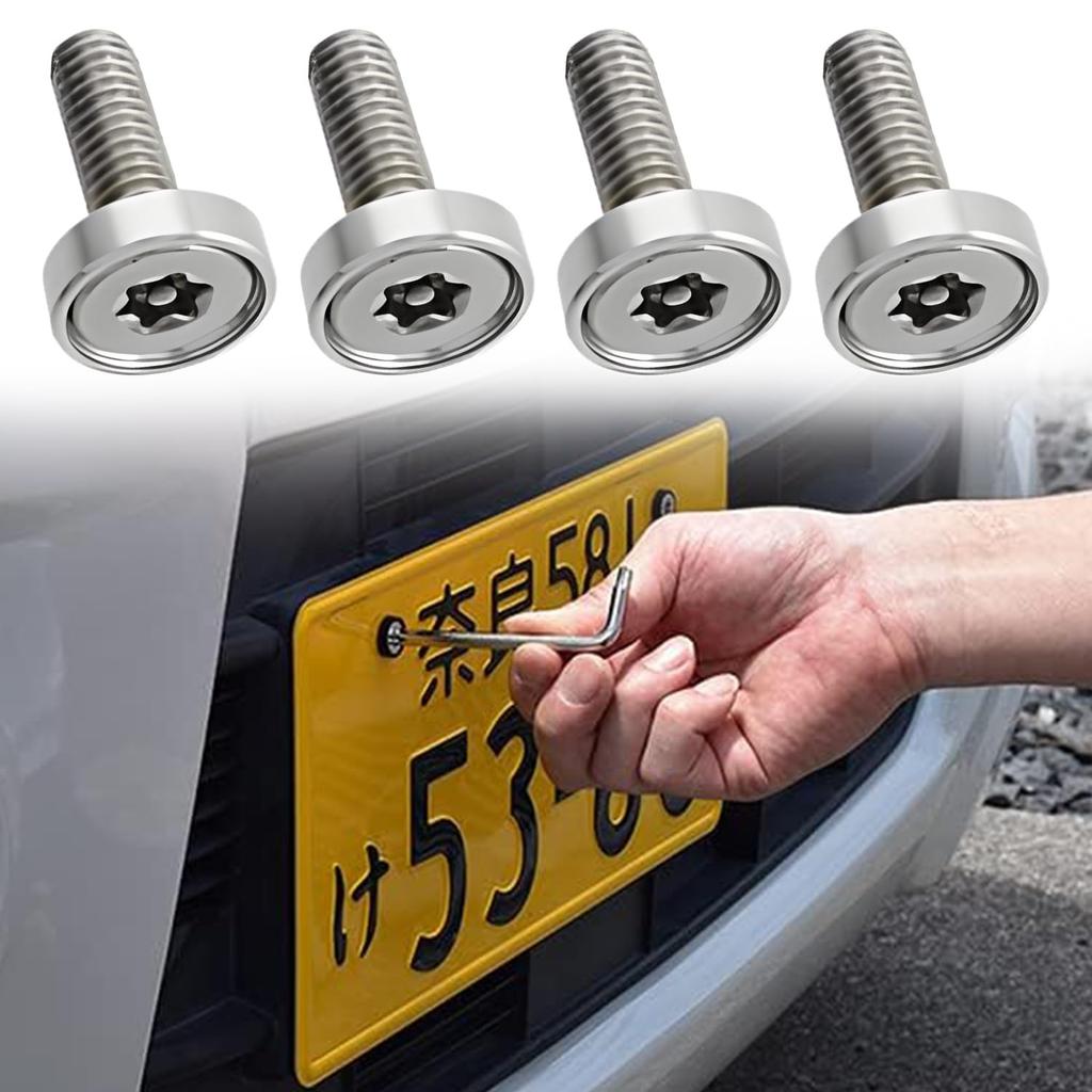 Singertop Car License Plate Bolts Anti-theft Bolts Security Bolts License Frame Screws M6 Motorcycle