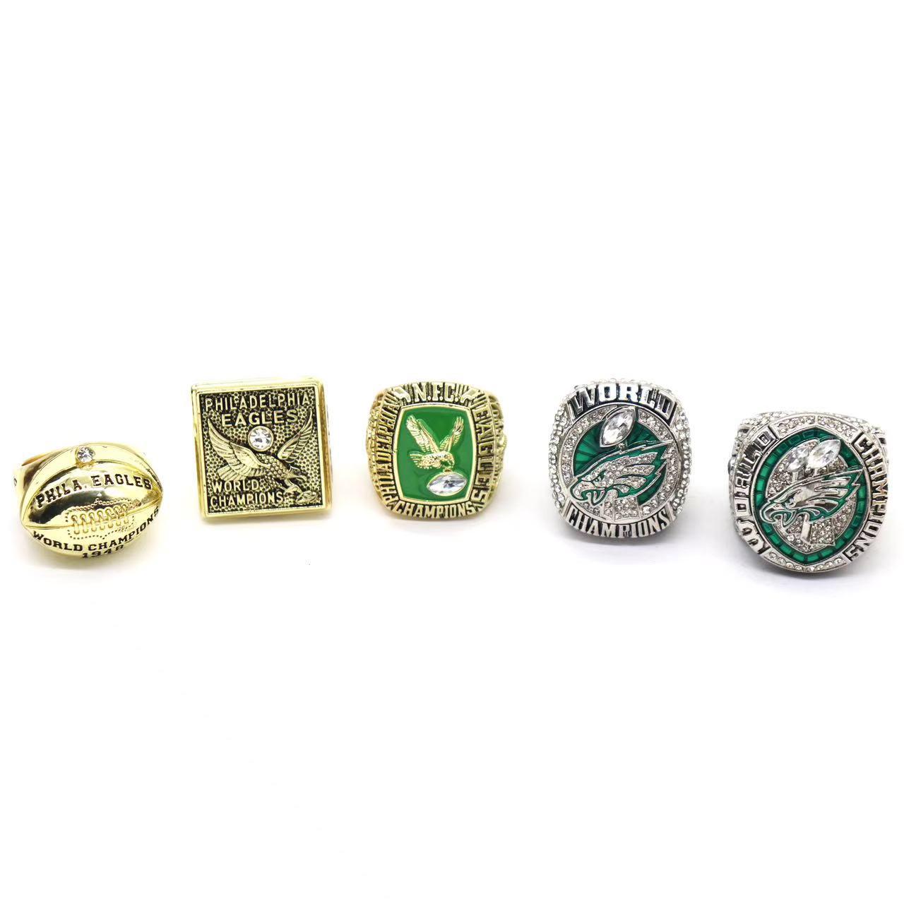 Philadelphia Eagles Super Bowl Championship Ring Set - 5 Styles Size 11