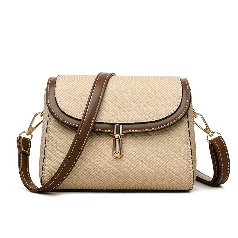 Fashionable and Retro Crossbody Bag Color-blocking Single-shoulder Bag Versatile and Simple Women's Bag
