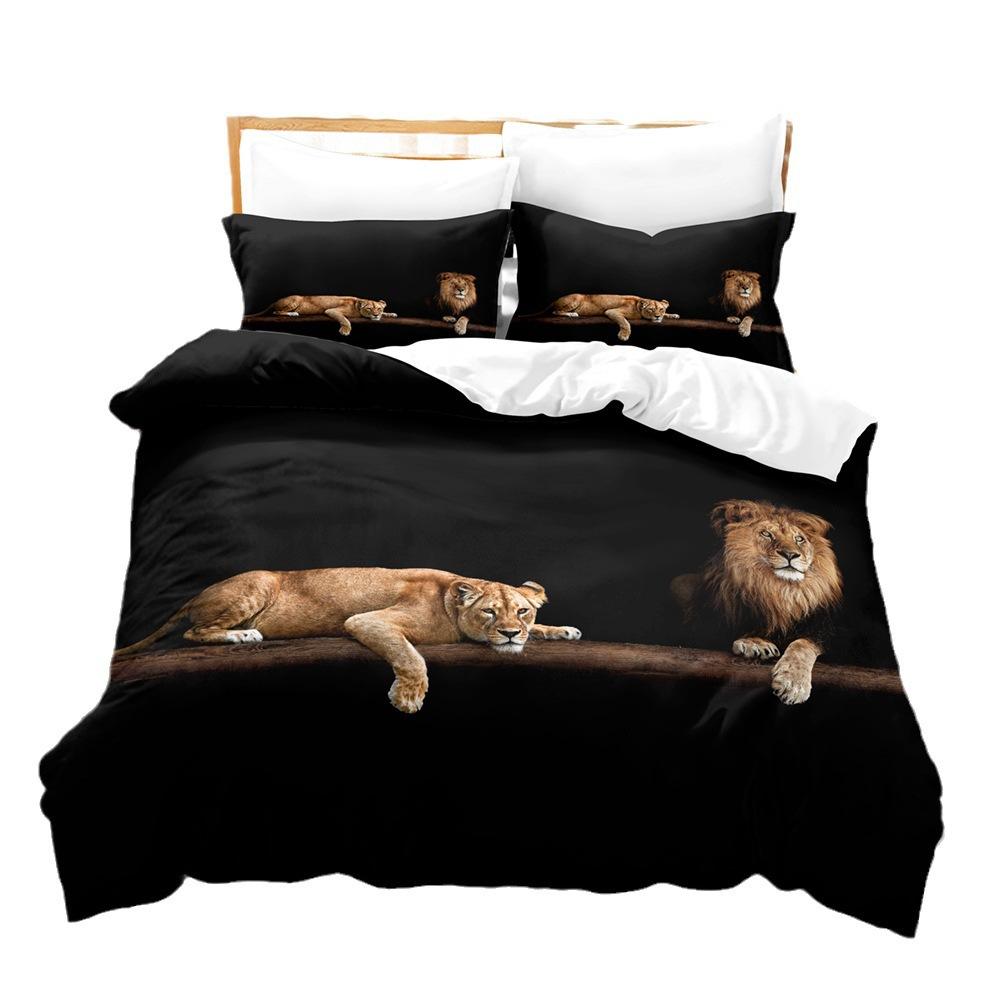 Lion Pattern 3D Three-Piece Set, Digital Printing Three-Piece Set
