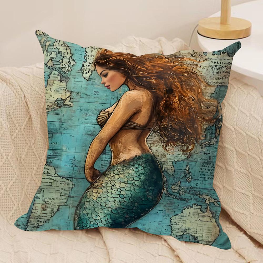 The Retro Age Of Navigation Cushion Cover Silky Short Plush Invisible Zipper Dustproof Sofa Pillow Case For Home Decor
